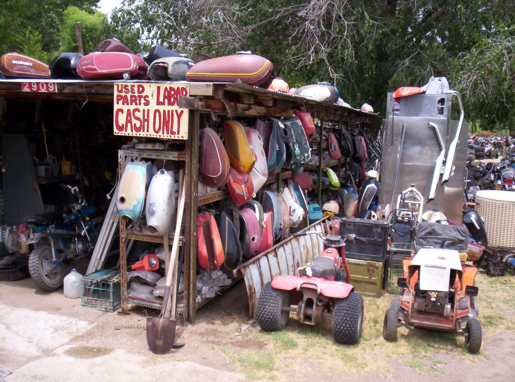 Old motorcycle junkyard