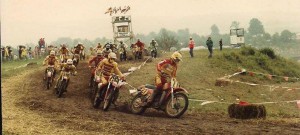 Early 1970s vintage motorcycle race