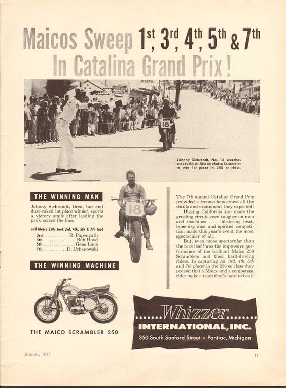 early Maico dirt bike racing ad